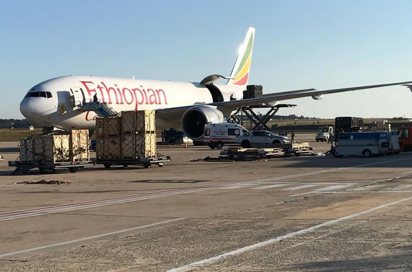  Caught in the act? An Ethiopian Cargo aircraft spotted loading in Turkey.